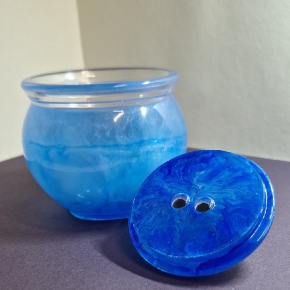 Blue Glass Art Jar - Picture 3 of 4